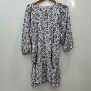 Nordstrom Melrose and Market Blue Floral Long Sleeve Dress spring summer boho